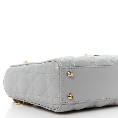 Christian Dior Metallic Lambskin Cannage Mini Lady Dior Grey 9 of 13