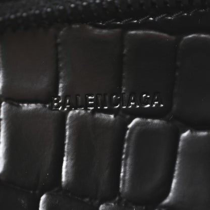 Balenciaga Semi Shiny Calfskin Crocodile Embossed Neo Classic Black Hardware Mini City Black 6 of 12
