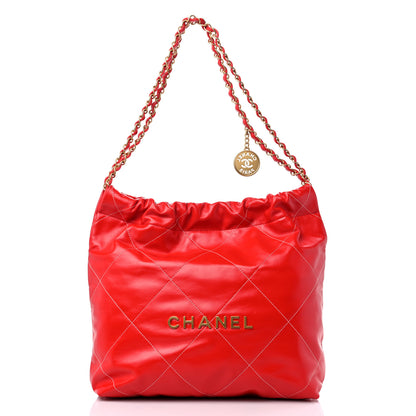 Chanel Shiny Calfskin Quilted Chanel 22 Red 3 of 10
