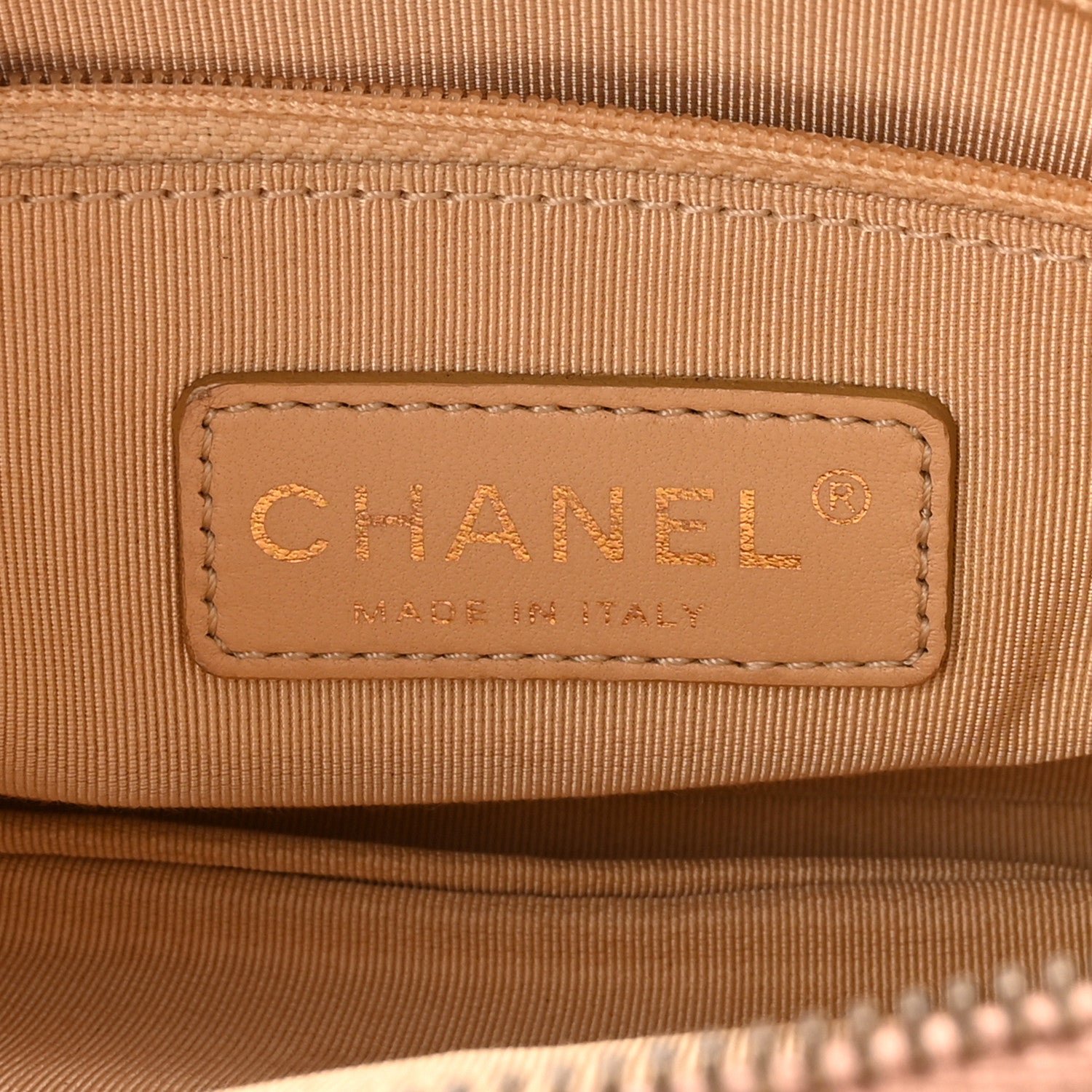 Chanel Calfskin Quilted Crown CC Double Zip Bag Beige 6 of 10