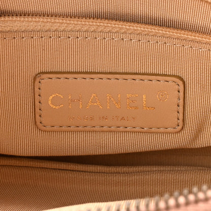 Chanel Calfskin Quilted Crown CC Double Zip Bag Beige 6 of 10
