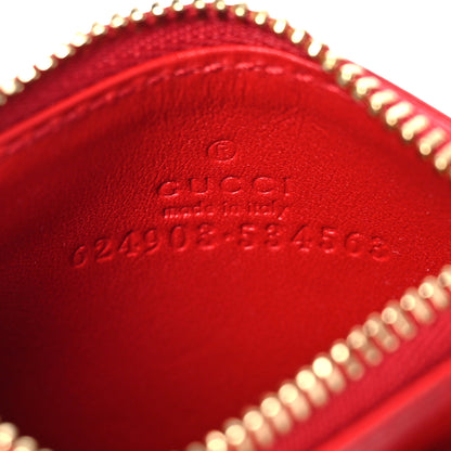 Gucci GG Supreme Monogram Apple Key Coin Case Card Holder Beige Multicolor Lobster Red 6 of 9