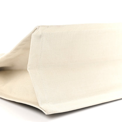 Saint Laurent Linen Calfskin Small Rive Gauche Tote Military Green Blanc Vintage 9 of 12