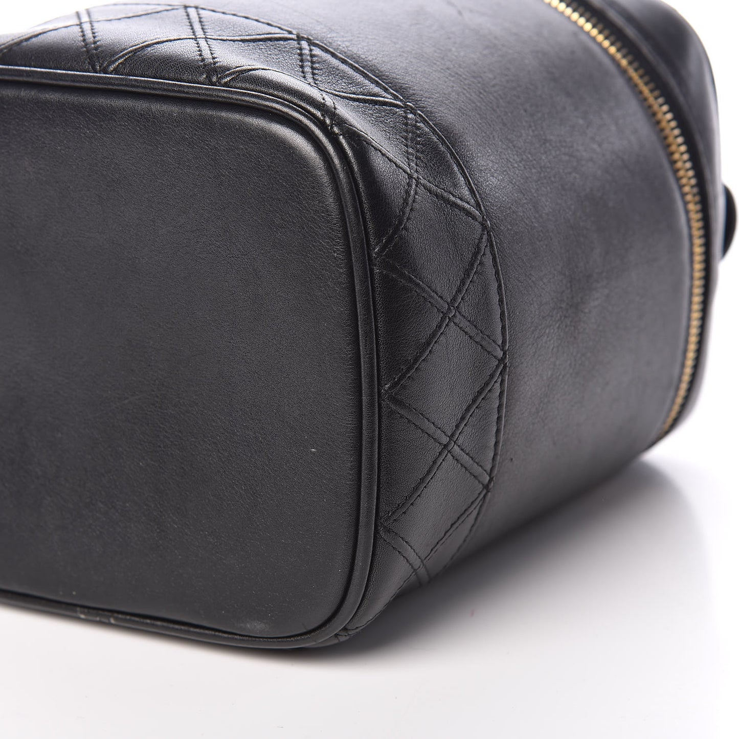 Lambskin Vanity Cosmetic Case Black
