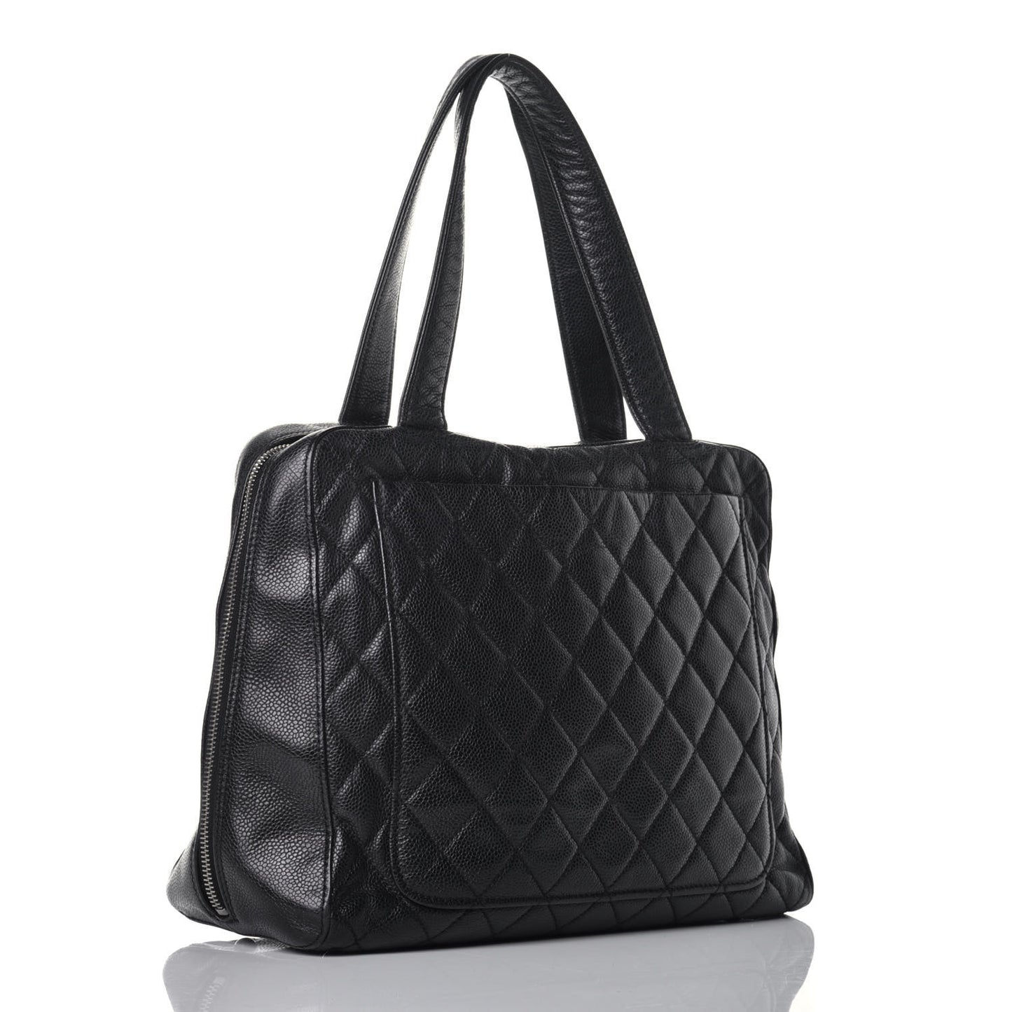 Caviar Quilted Bowler Black