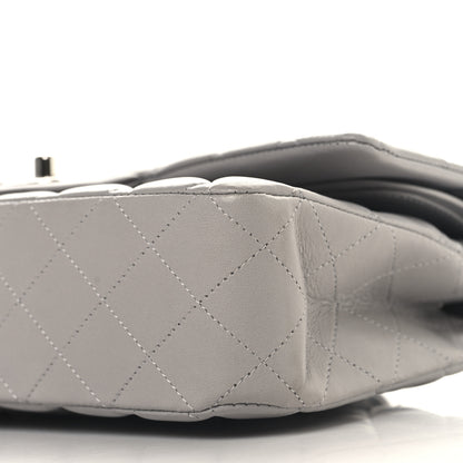Chanel Lambskin Quilted Medium Double Flap Grey 10 of 12
