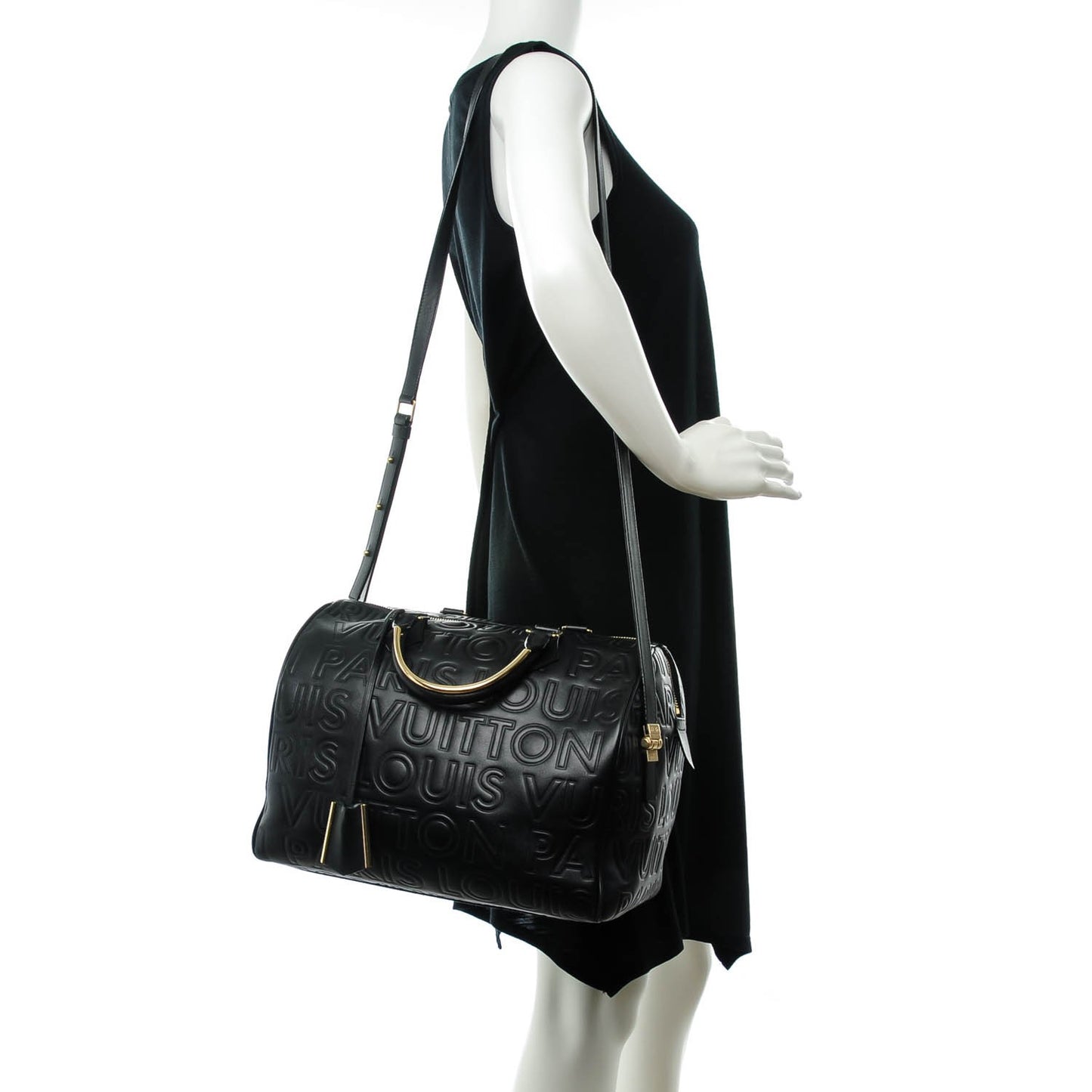 Calfskin Embossed Speedy Cube 30 Black