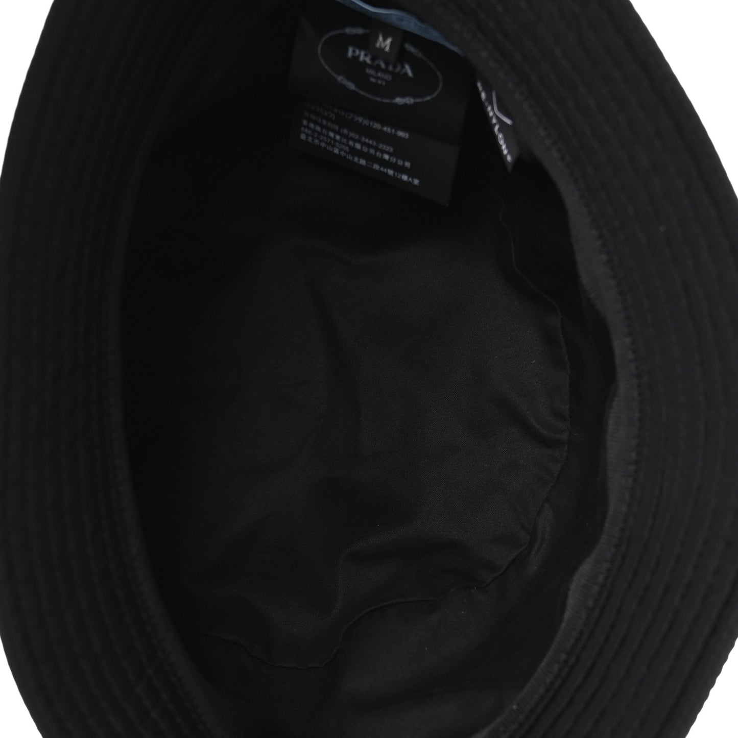 Re-Nylon Metal Triangle Logo Womens Bucket Hat M Black