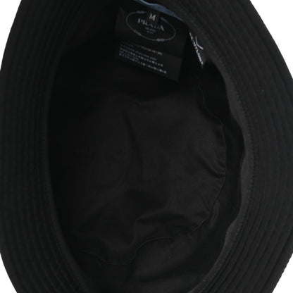 Prada Re-Nylon Metal Triangle Logo Womens Bucket Hat M Black 7 of 8