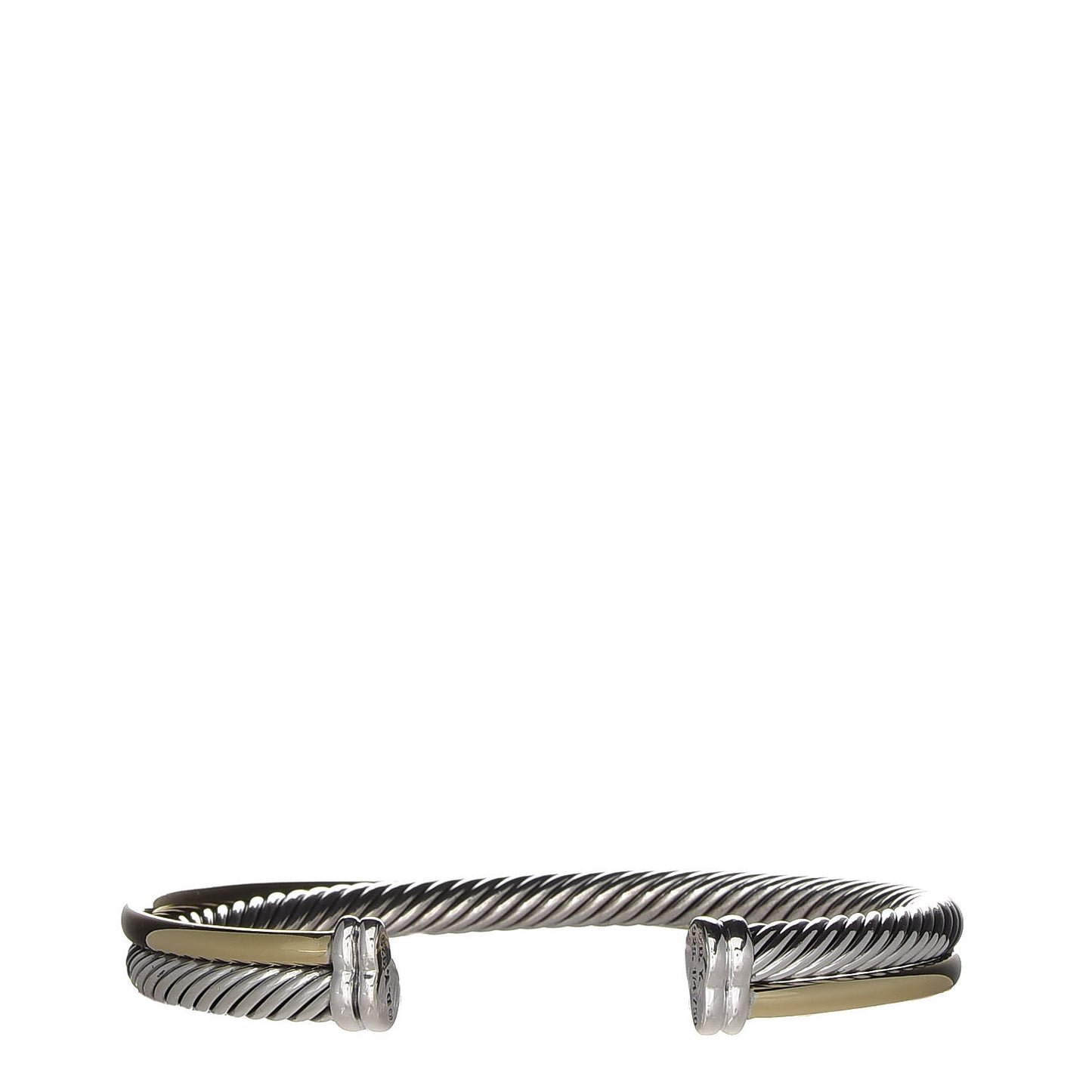 Sterling Silver 18K Yellow Gold 5mm Crossover Cuff