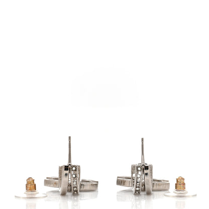 Chanel Crystal CC Drop Earrings Silver 3 of 4
