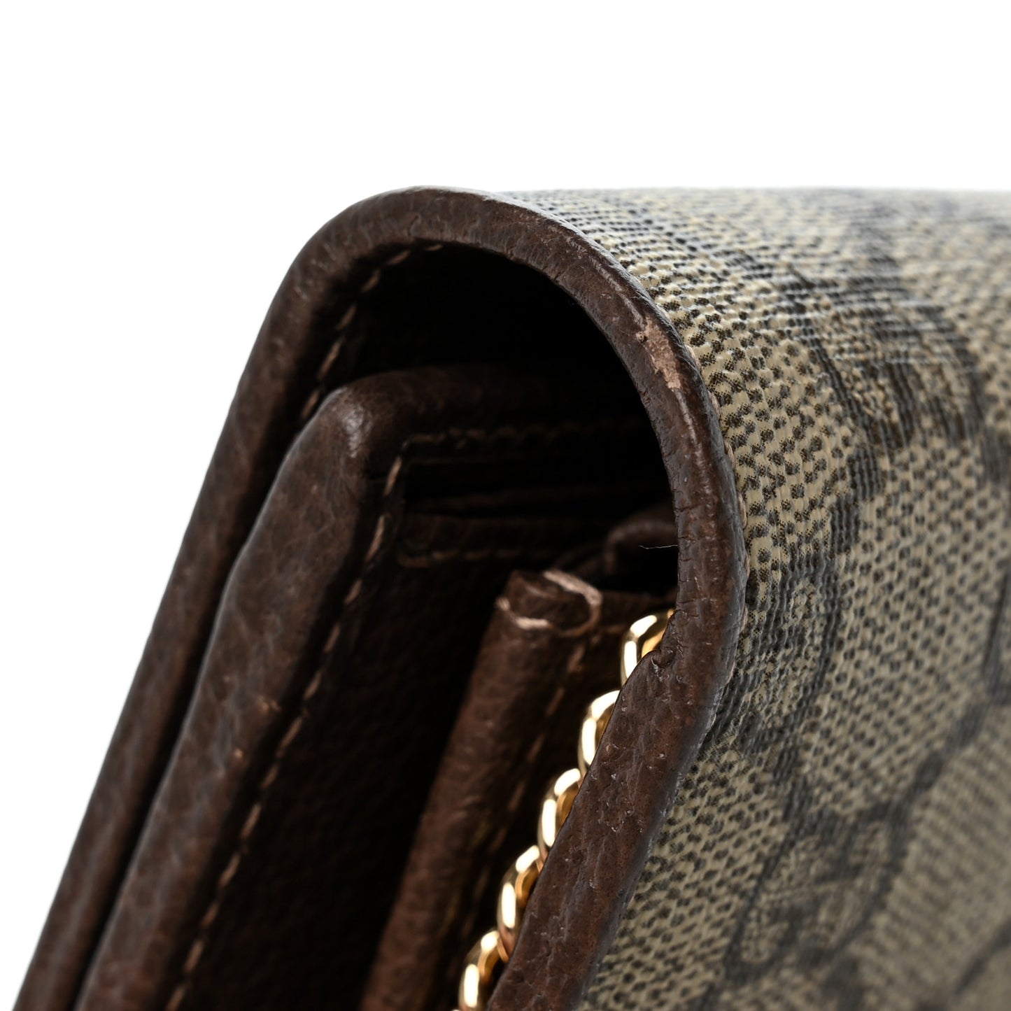 GG Supreme Monogram Web Ophidia Wallet On Chain Brown