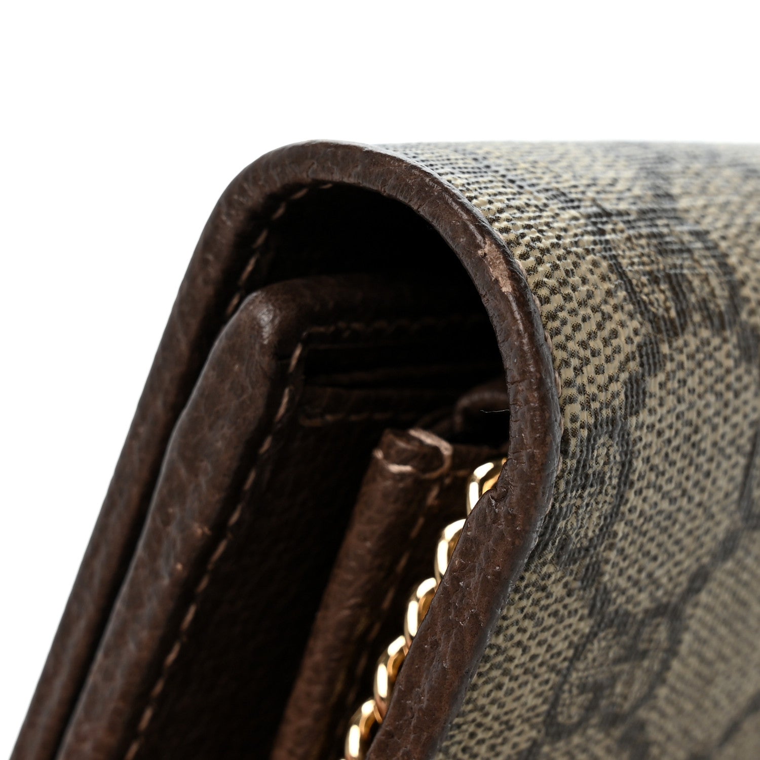 Gucci GG Supreme Monogram Web Ophidia Wallet On Chain Brown 12 of 13