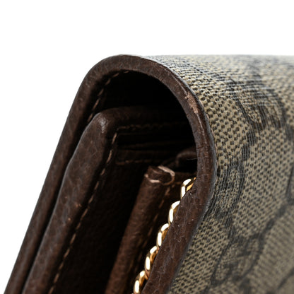 Gucci GG Supreme Monogram Web Ophidia Wallet On Chain Brown 12 of 13