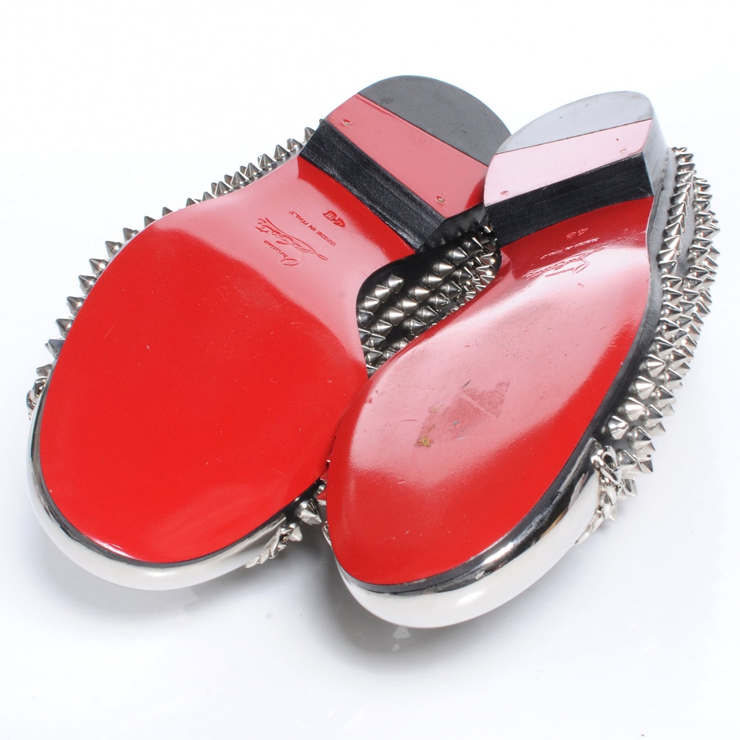 Leather Glitz Flat Loafers 40 Black