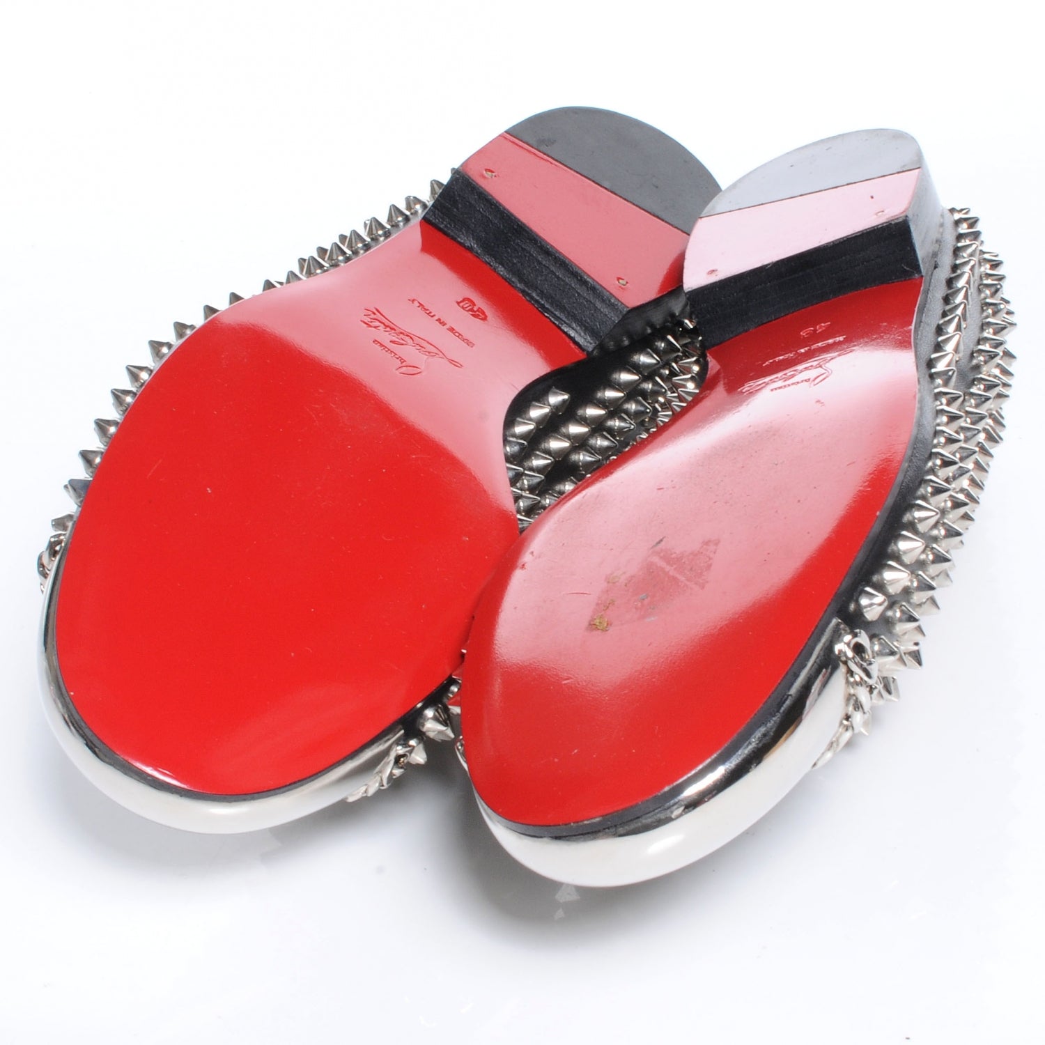 Christian Louboutin Leather Glitz Flat Loafers 40 Black 5 of 7
