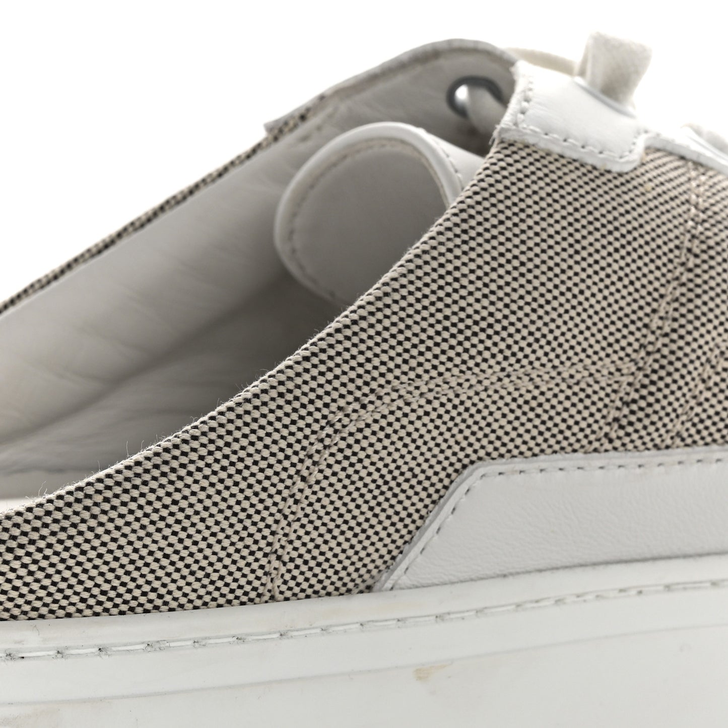 Calfskin H Canvas Keep Mule Sneakers 39.5 Prunoir White