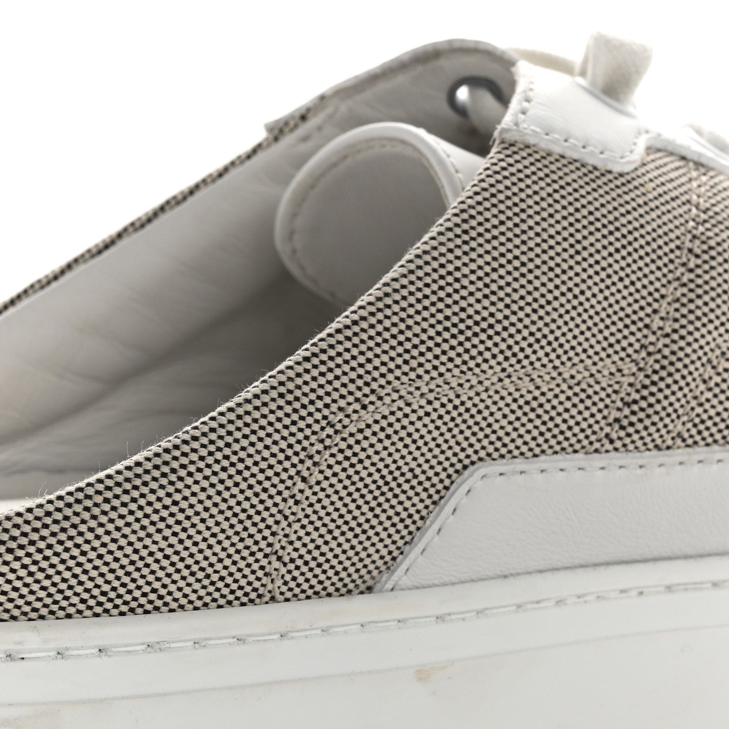 Hermes Calfskin H Canvas Keep Mule Sneakers 39.5 Prunoir White 11 of 12