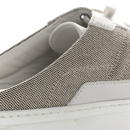 Hermes Calfskin H Canvas Keep Mule Sneakers 39.5 Prunoir White 11 of 12