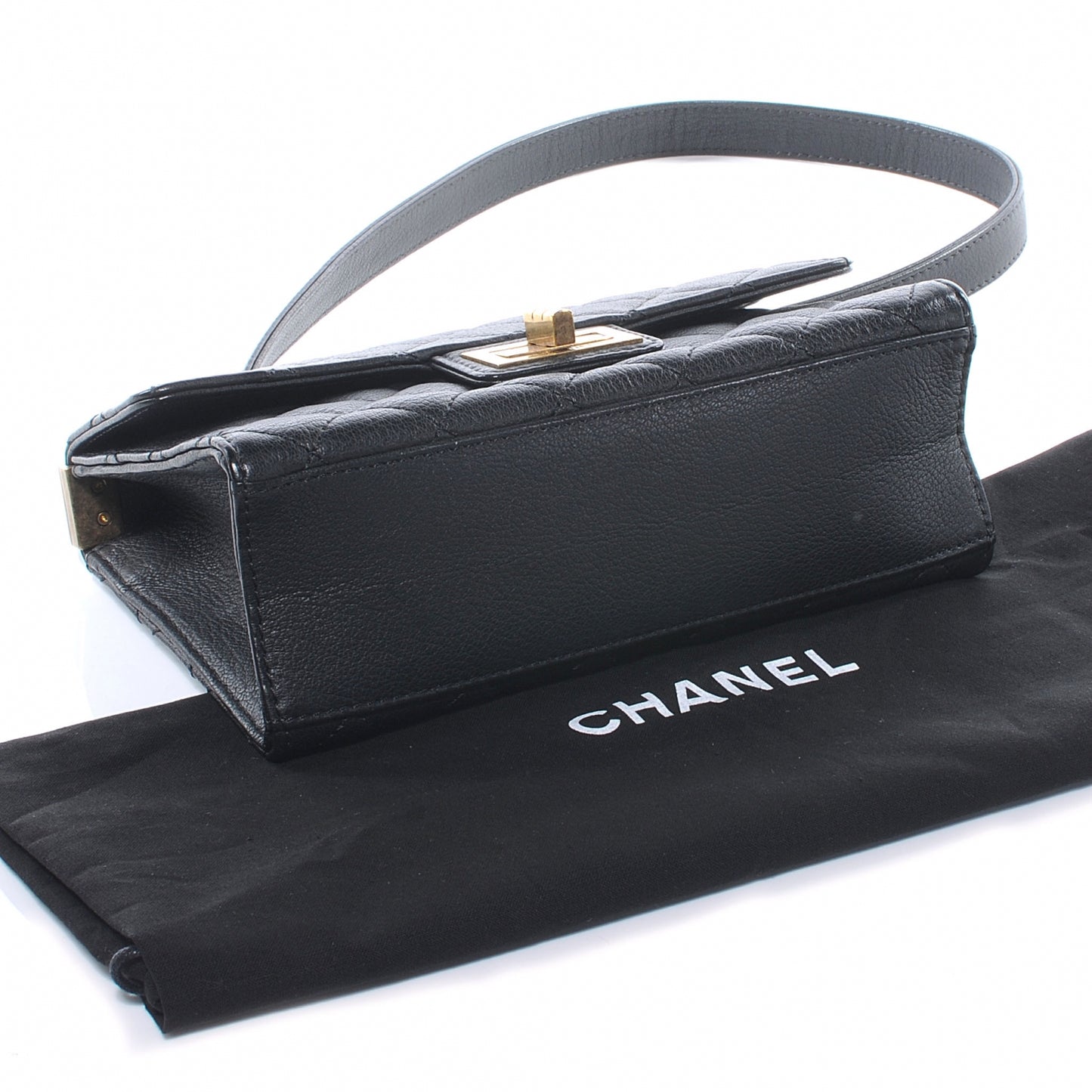 Goatskin Quilted Rita Flap Black