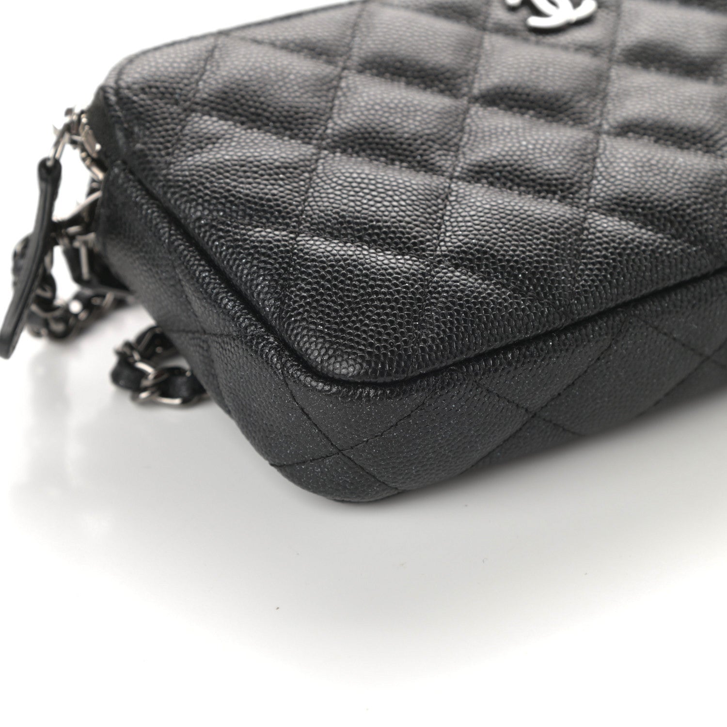 Chanel Iridescent Caviar Quilted Small Clutch With Chain Black 8 of 10