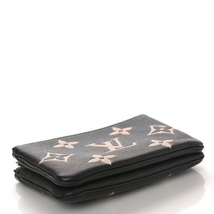 Louis Vuitton Empreinte Monogram Giant Double Zip Pochette Black Cream 4 of 11