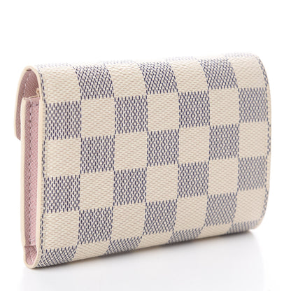 Louis Vuitton Damier Azur Victorine Wallet Rose Ballerine 2 of 5