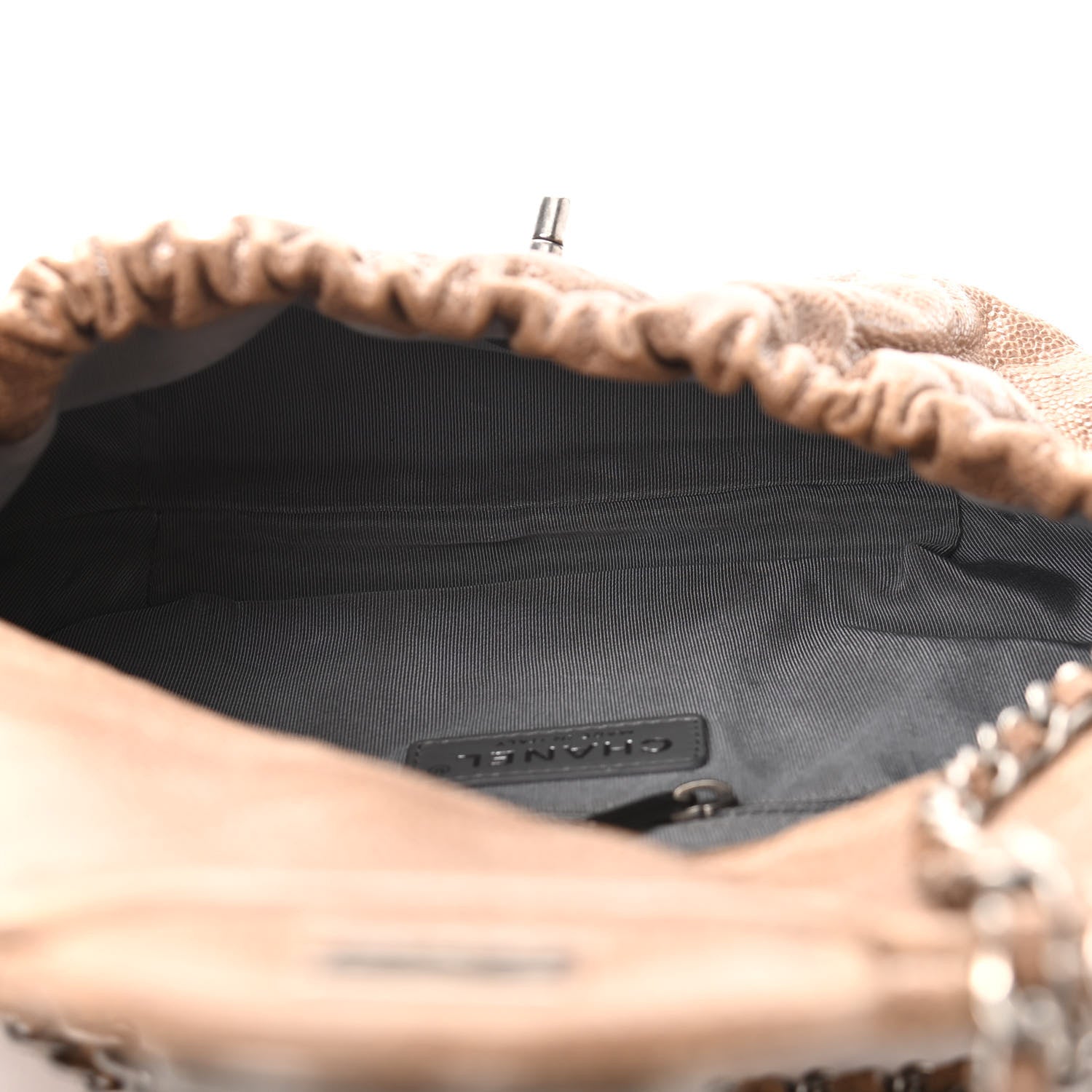Chanel Caviar Quilted Medium Elastic Flap Brown 5 of 10