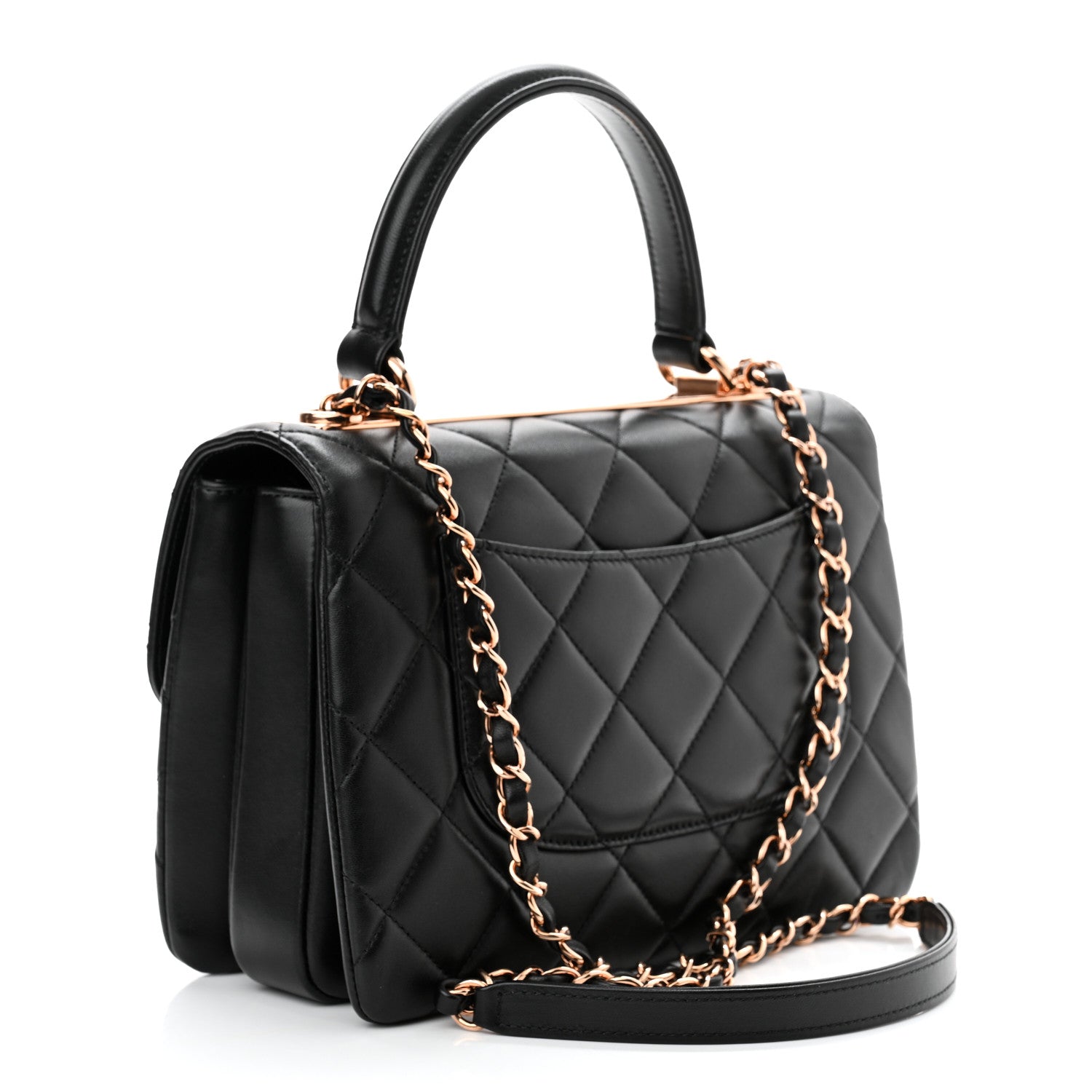 Chanel Lambskin Quilted Small Trendy CC Dual Handle Flap Bag Black 3 of 11