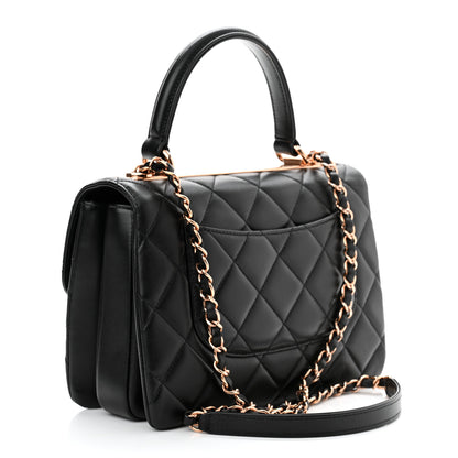 Chanel Lambskin Quilted Small Trendy CC Dual Handle Flap Bag Black 3 of 11