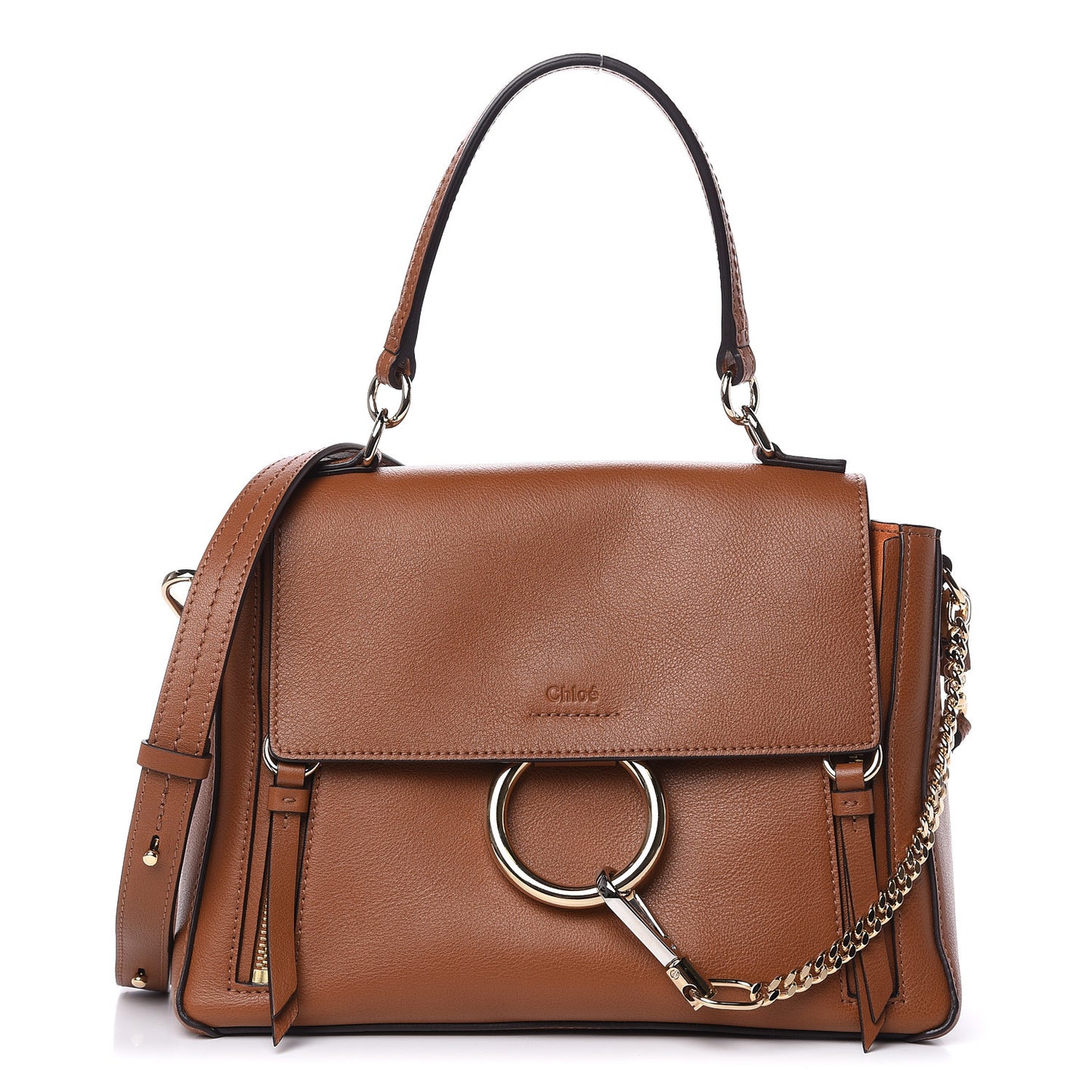 Calfskin Small Faye Day Shoulder Bag Tan