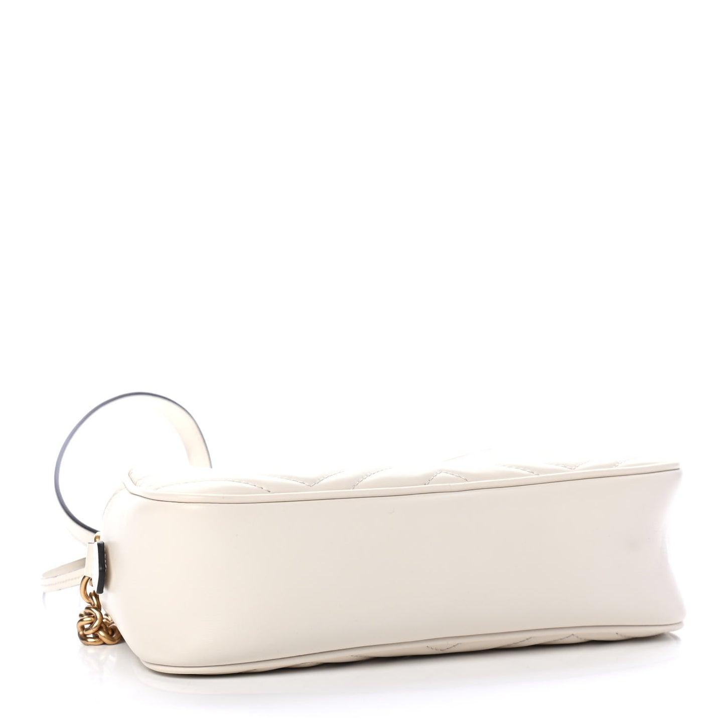 Calfskin Matelasse Small GG Marmont Chain Shoulder Bag White