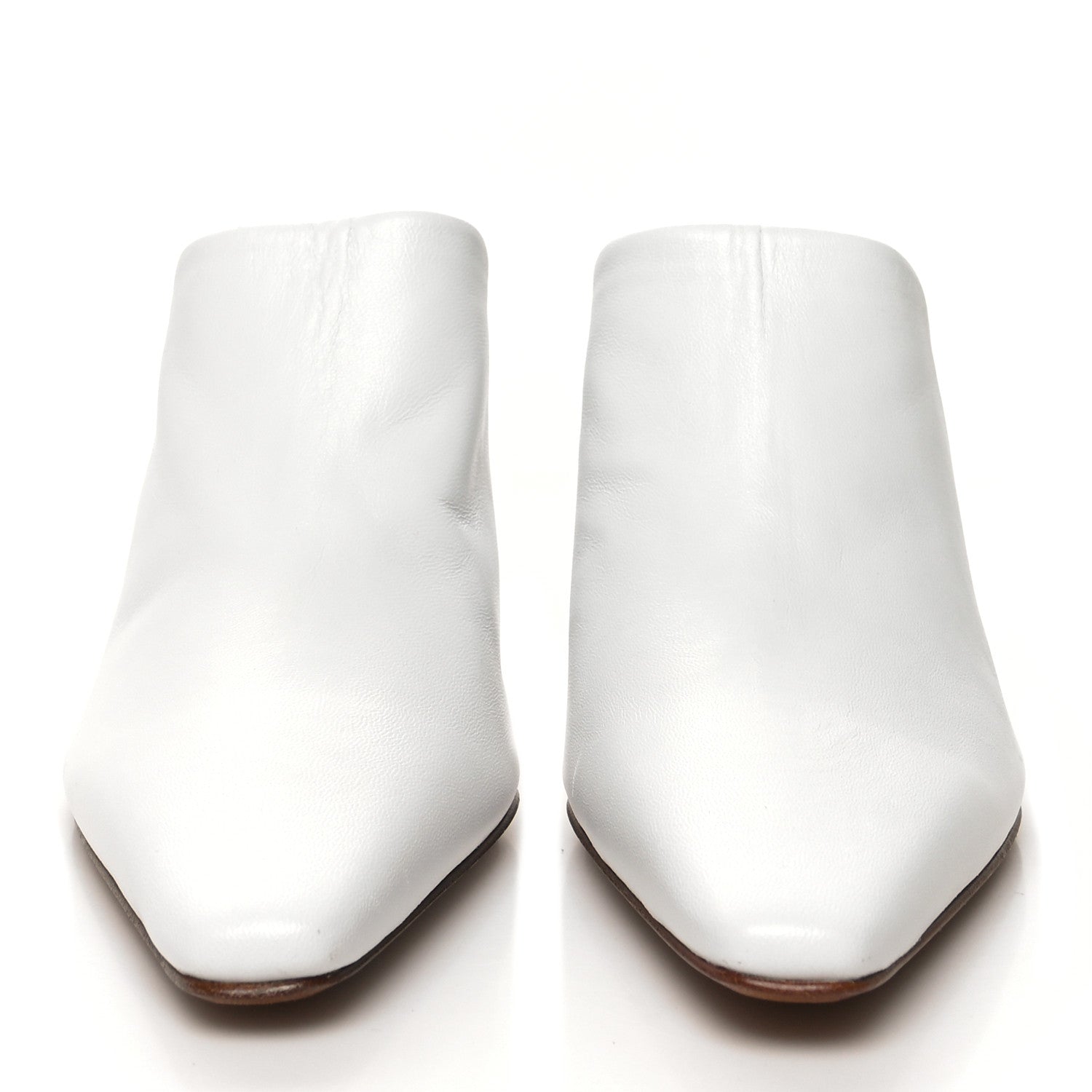 Bottega Veneta Lambskin Mules 38.5 Optic White 2 of 8