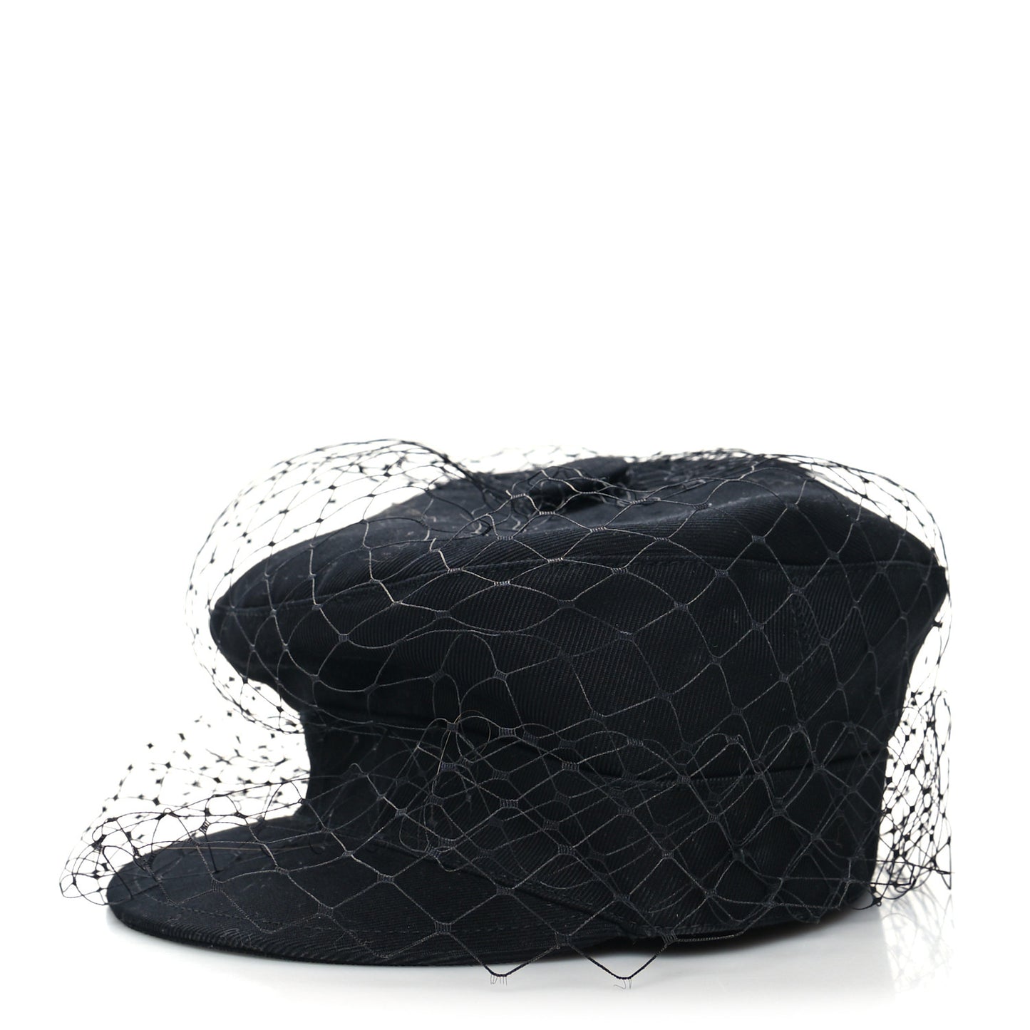 Cotton Canvas Arty Cap with Veil 57 Black