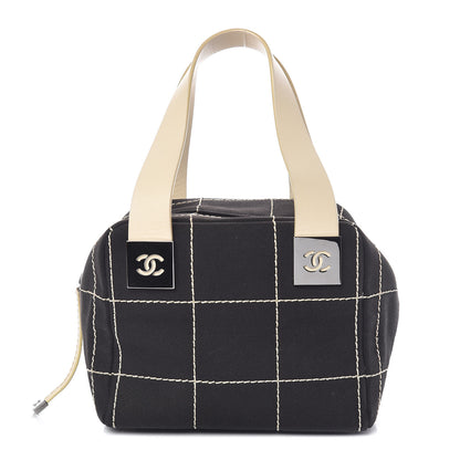 Chanel Canvas Square Stitched CC Tote Bag Black 1 of 13