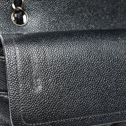 Chanel Metallic Caviar Quilted Jumbo Double Flap Dark Grey 11 of 11