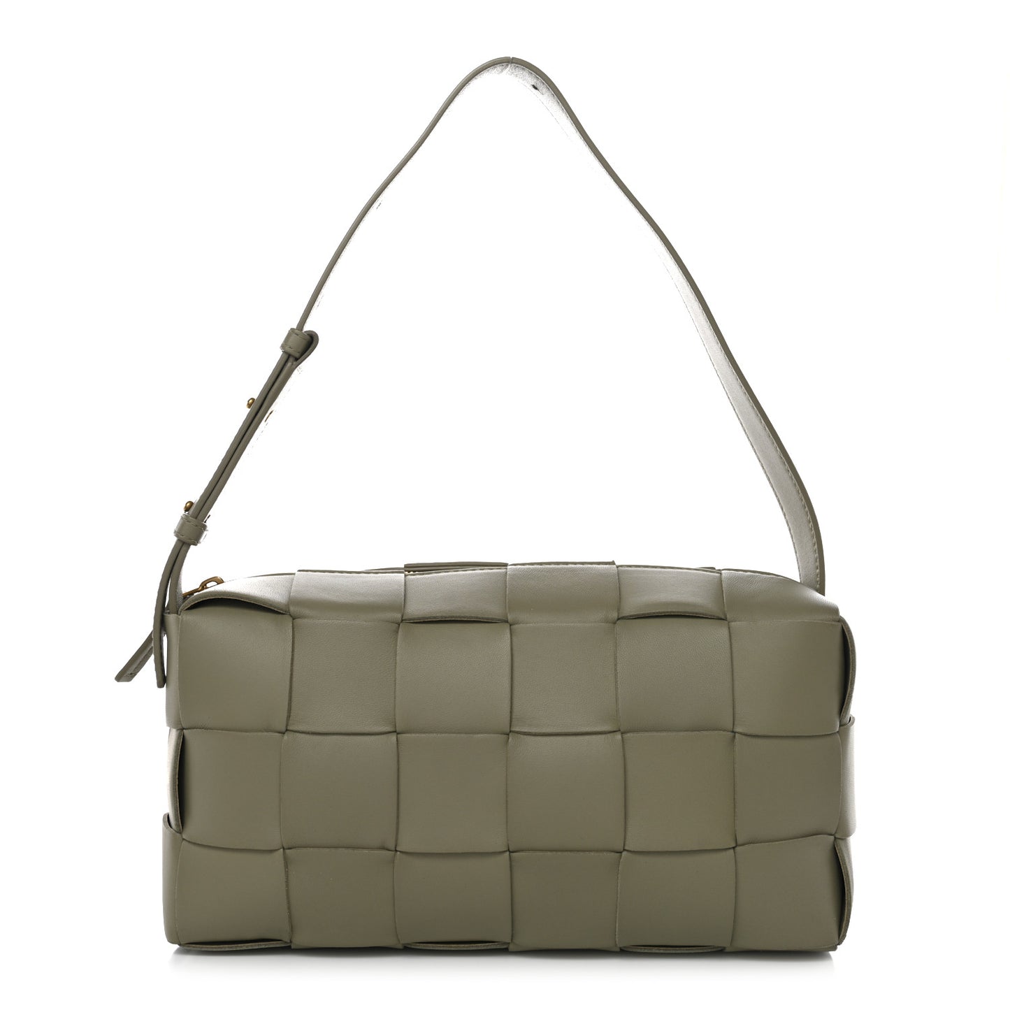 Lambskin Maxi Intrecciato Brick Cassette Bag Travertine