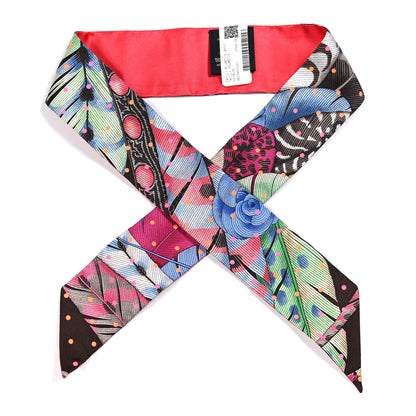 Hermes Silk Animapolis Plumetis Twilly Rose 1 of 3