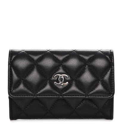 Chanel Lambskin Quilted Flap Card Holder Black 1 of 8
