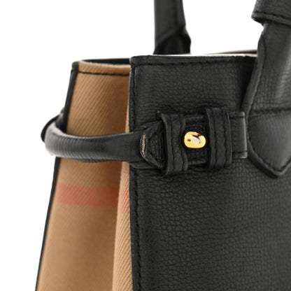 Burberry Derby Calfskin House Check Baby Banner Tote Black 15 of 16