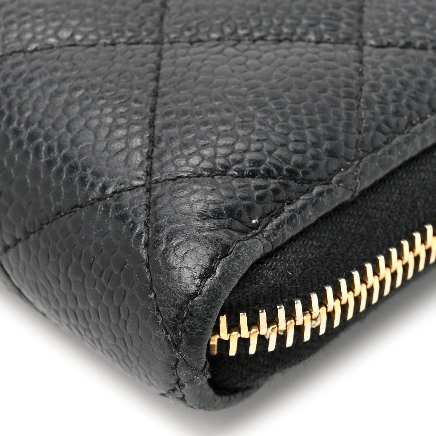 Chanel Caviar Quilted Large Gusset Zip Around Wallet Black 10 of 14