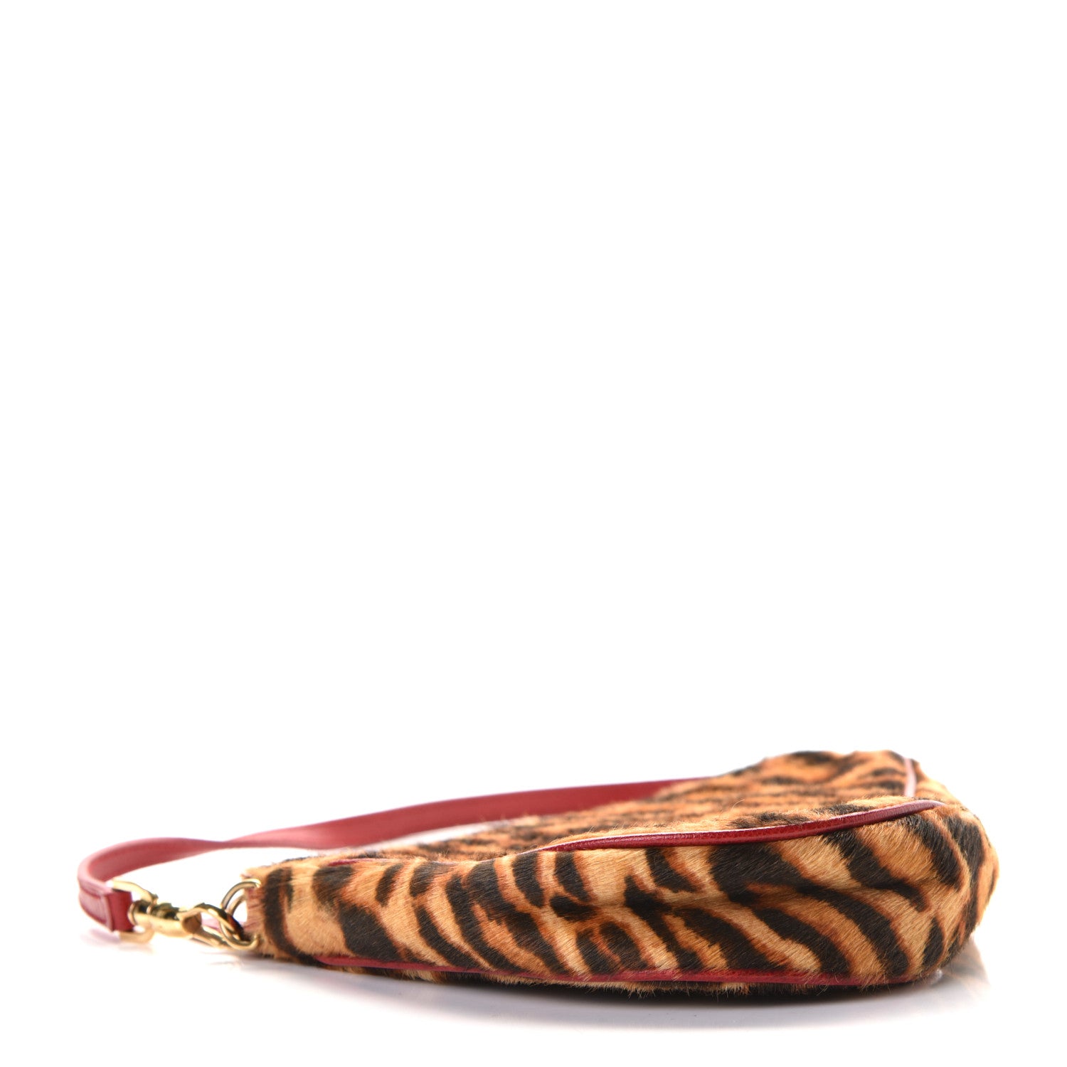 Christian Dior Pony Hair Leopard Mini Saddle Bag Red 3 of 5