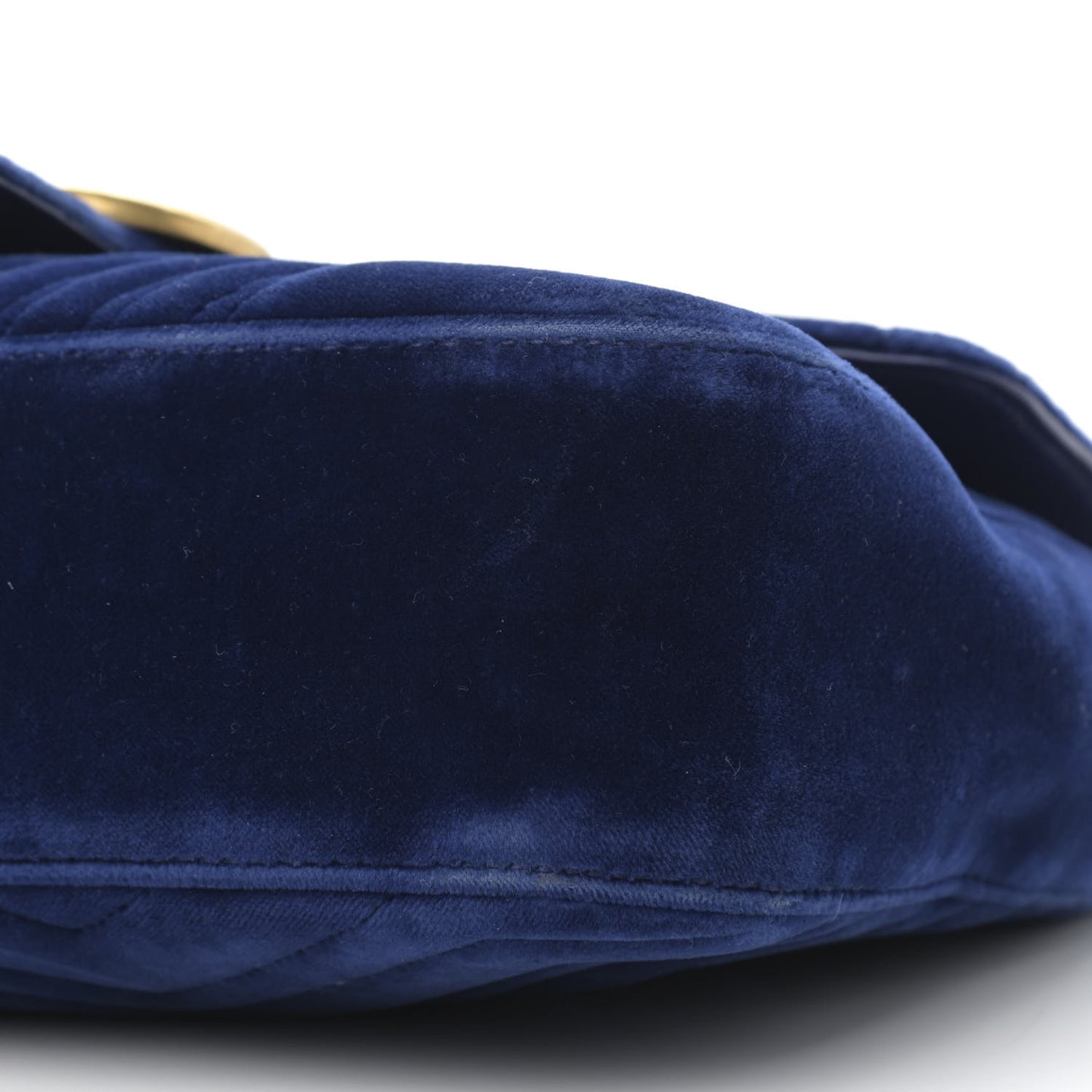 Velvet Matelasse Medium GG Marmont Shoulder Bag Cobalt Blue