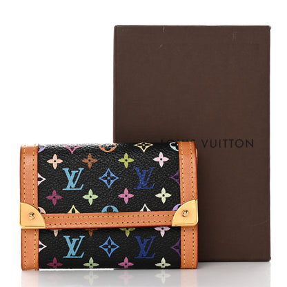 Louis Vuitton Monogram Multicolor Porte-Monnaie Plat Coin Purse Black 7 of 7