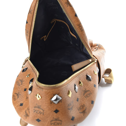 MCM Visetos Studded Medium Stark M Backpack Cognac 4 of 8