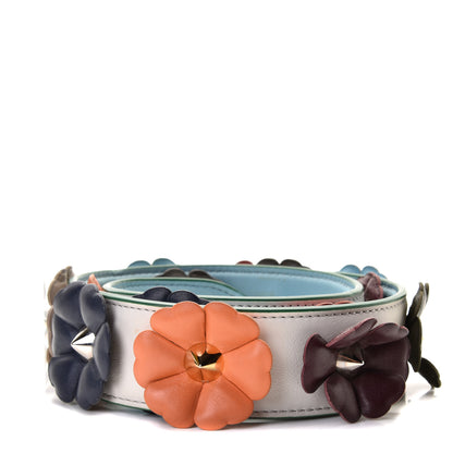 Fendi Vitello Dolce Flowerland Bi-Color Studded Strap You White Ice Multicolor 2 of 5