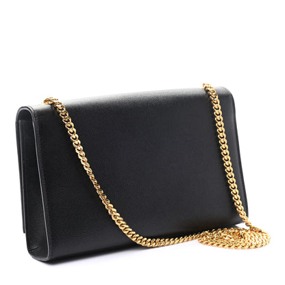 Saint Laurent Grain De Poudre Medium Classic Monogram Kate Satchel Black 2 of 9