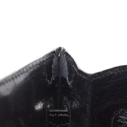 Hermes Shiny Porosus Crocodile Kelly Sellier 32 Black 11 of 12