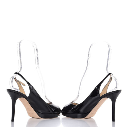 Jimmy Choo Patent Nova Slingback Pumps 38.5 Black 6 of 9