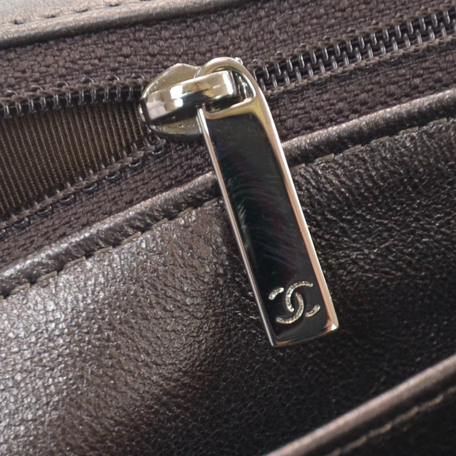 Chanel Lambskin Maxi Single Flap Dark Metallic Grey 8 of 10